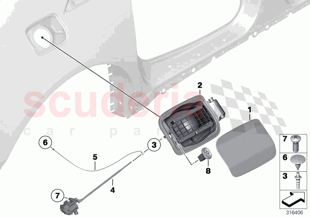 Fill in flap of Rolls Royce Rolls Royce Wraith RR5(2017-2023)