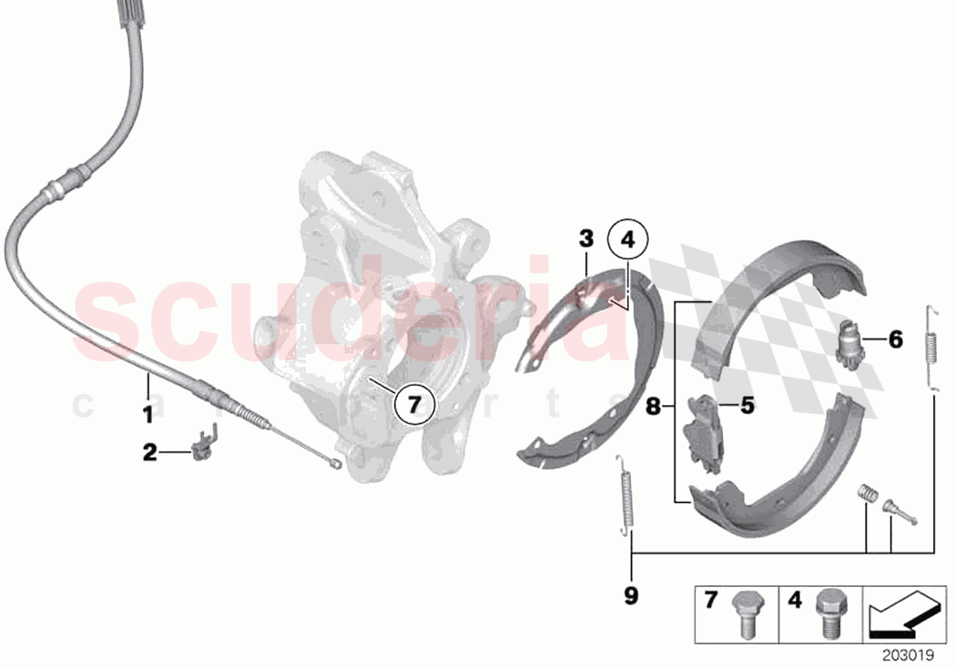 Parking brake brake shoes of Rolls Royce Rolls Royce Wraith RR5(2017-2023)