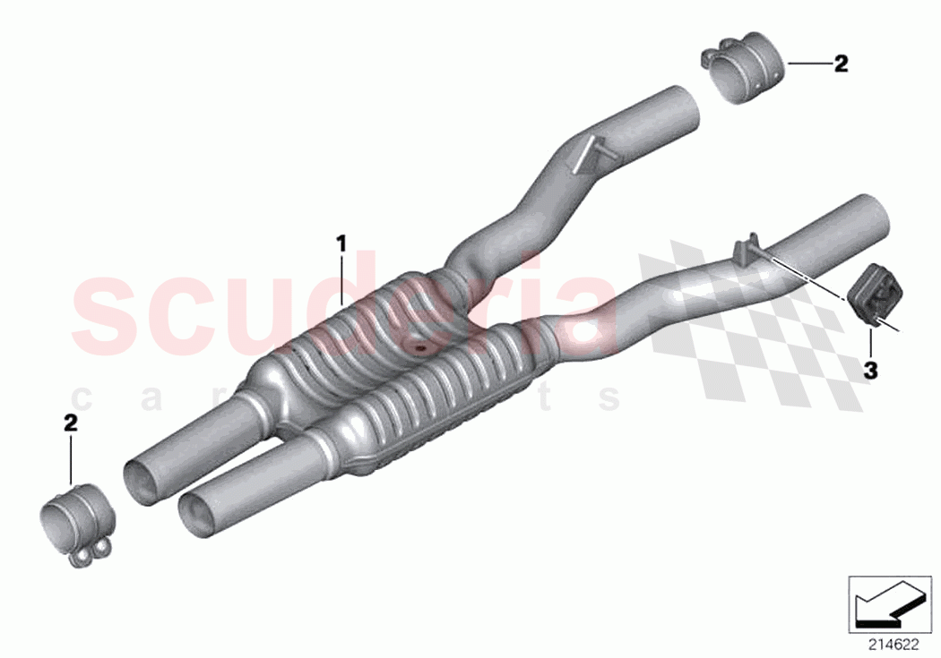 Centre muffler of Rolls Royce Rolls Royce Wraith RR5(2017-2023)