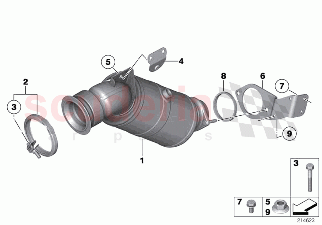 Engine compartment catalytic converter of Rolls Royce Rolls Royce Wraith RR5(2017-2023)