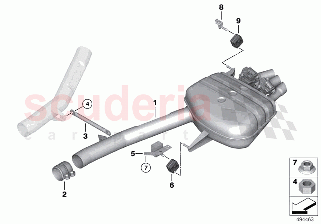 Exhaust system rear of Rolls Royce Rolls Royce Wraith RR5(2017-2023)