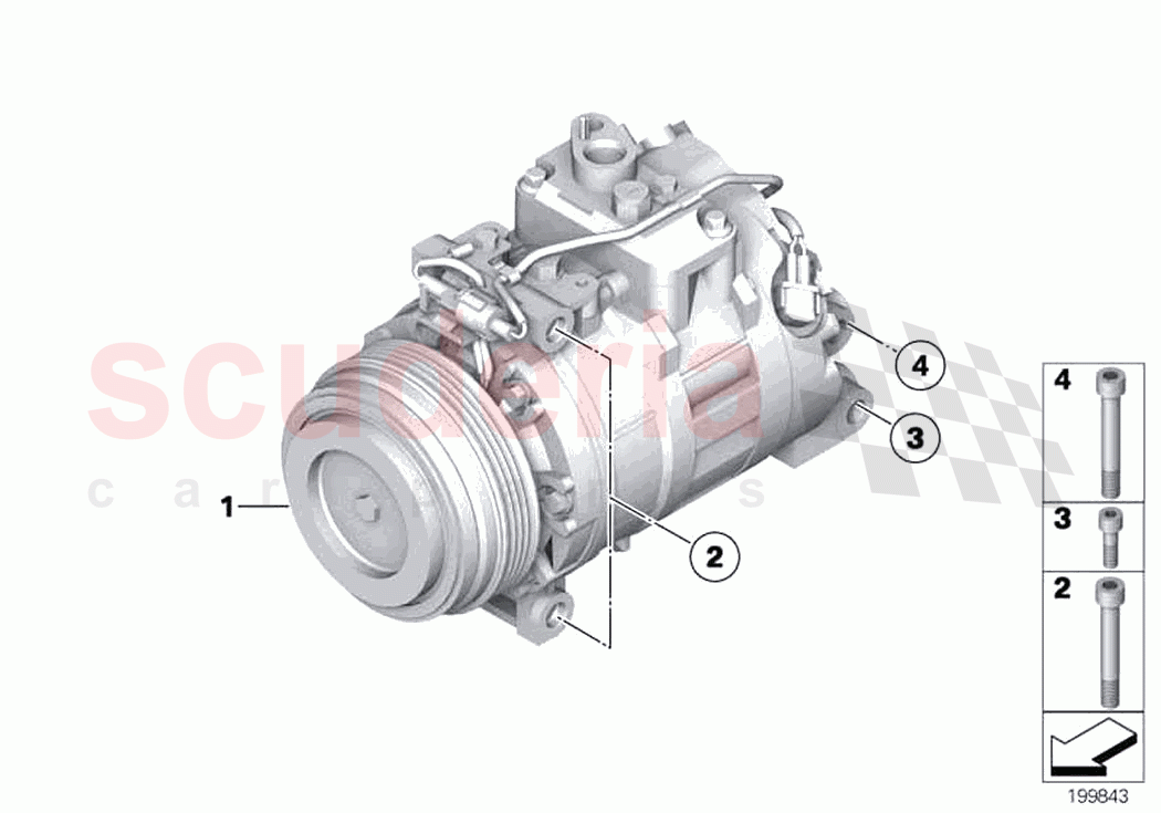Air conditioner compressor mounting part of Rolls Royce Rolls Royce Wraith RR5(2017-2023)