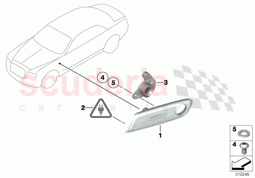 Side marker light of Rolls Royce Rolls Royce Wraith RR5(2017-2023)