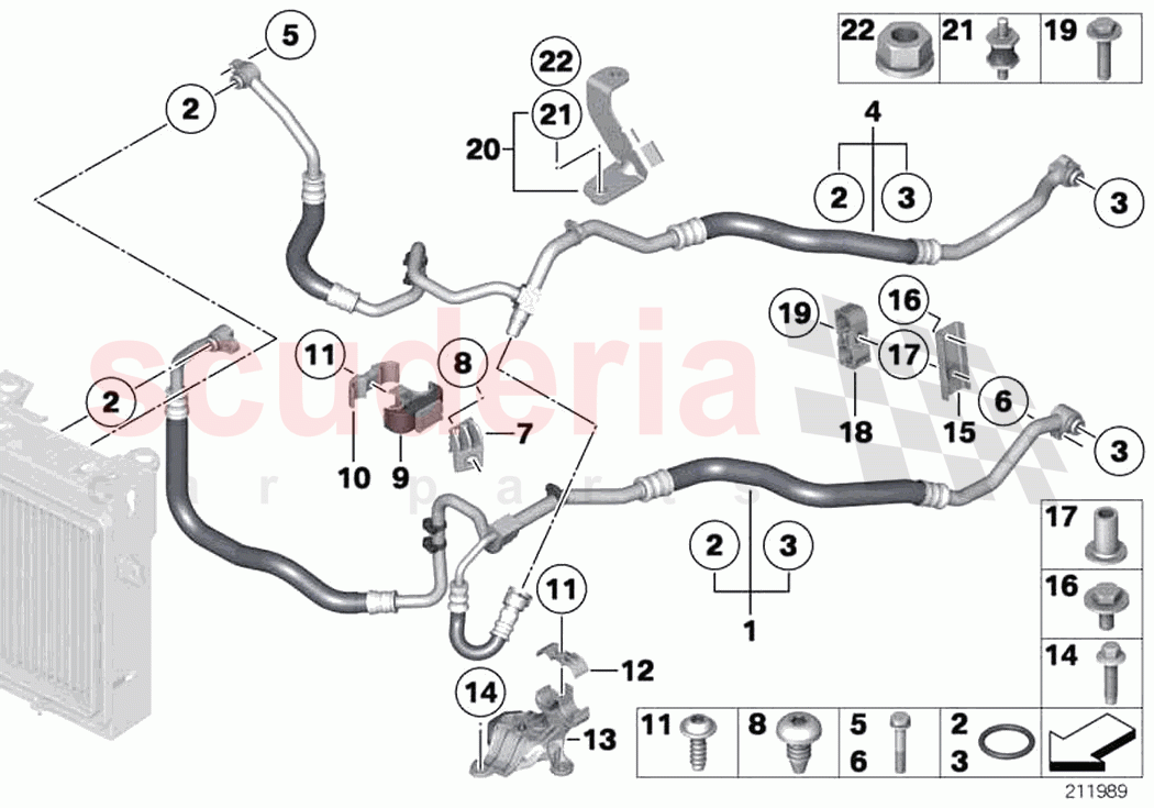 Engine oil cooler pipe of Rolls Royce Rolls Royce Wraith RR5(2017-2023)