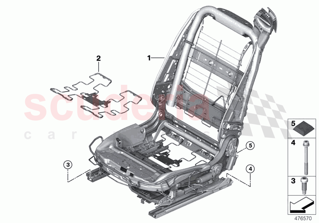 Front seat backrest frame of Rolls Royce Rolls Royce Wraith RR5(2017-2023)