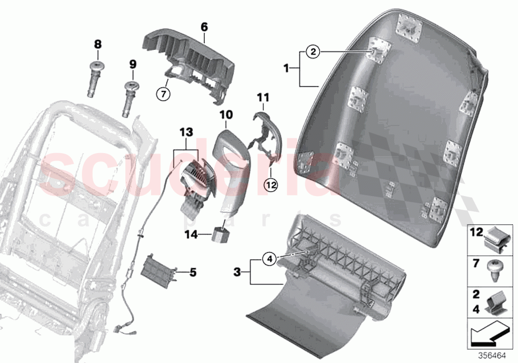 Set front backrest trims of Rolls Royce Rolls Royce Wraith RR5(2017-2023)