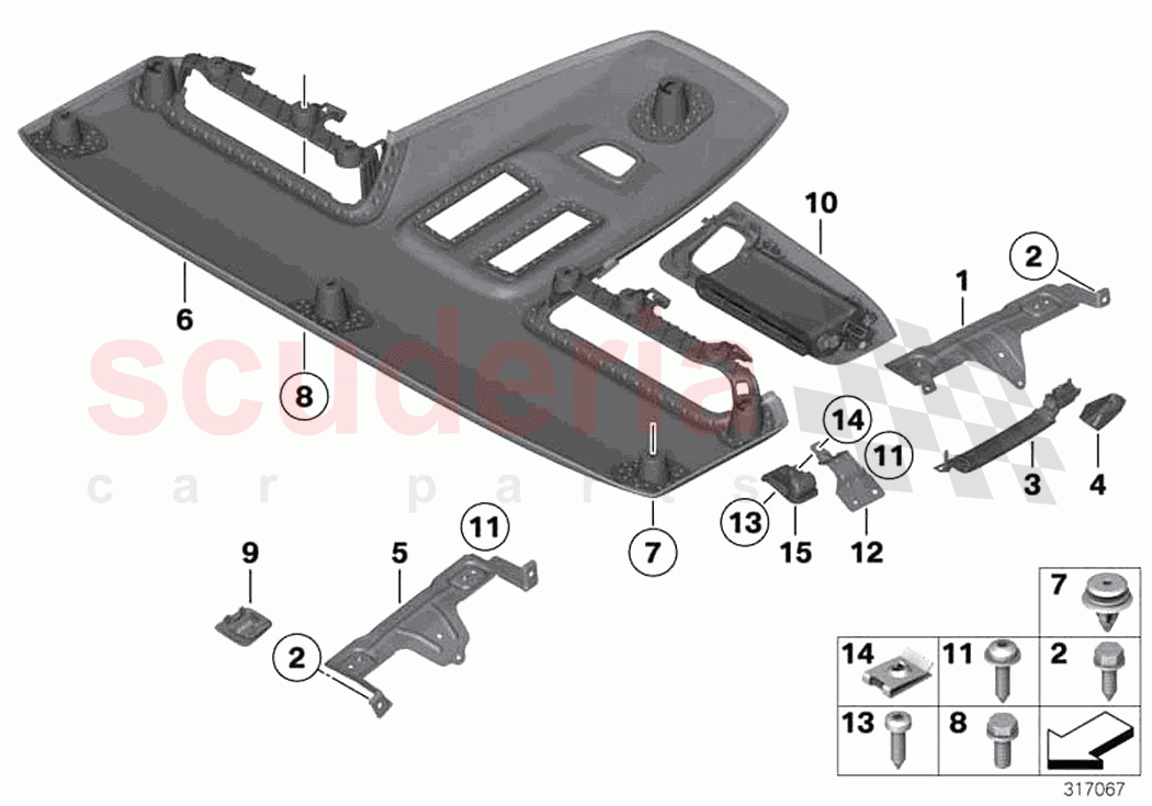Mounting parts roofliner of Rolls Royce Rolls Royce Wraith RR5(2017-2023)