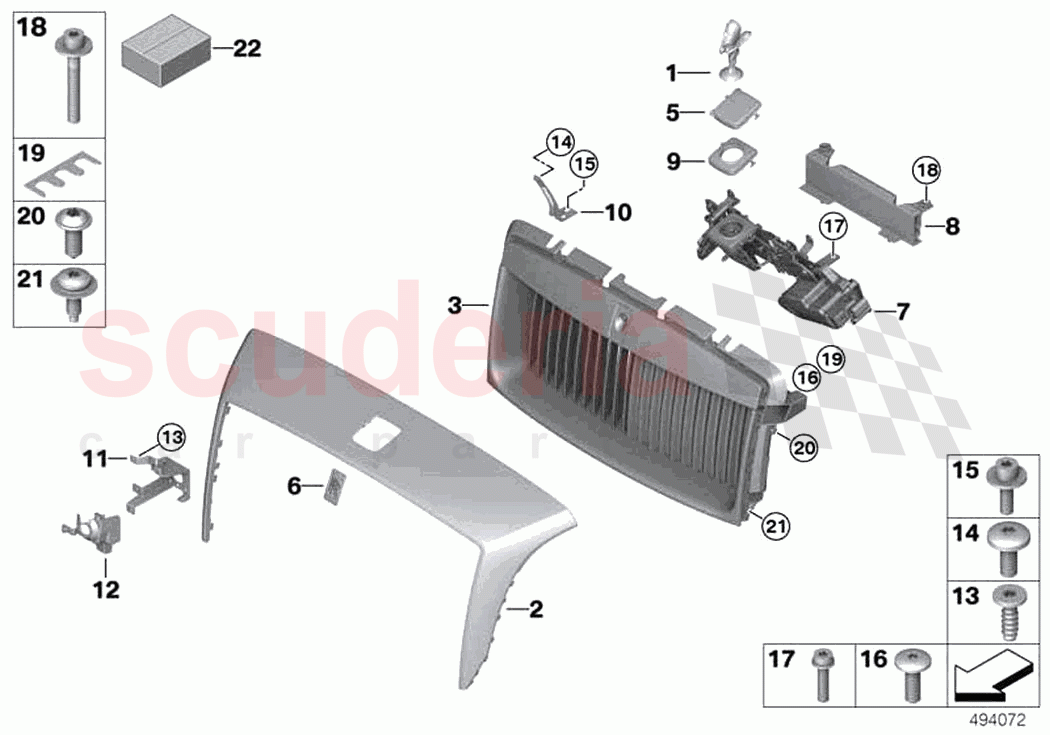 Radiator grill radiator figure of Rolls Royce Rolls Royce Wraith RR5(2017-2023)