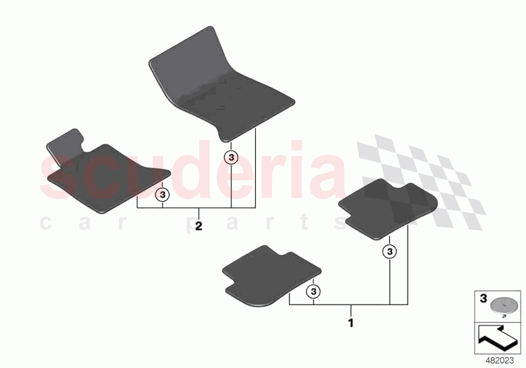 Set of floor mats of Rolls Royce Rolls Royce Wraith RR5(2017-2023)