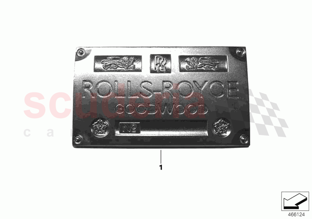 Vehicle ID number badge per order of Rolls Royce Rolls Royce Wraith RR5(2017-2023)