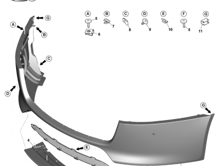 Photo of Cover Assembly Front Bumper Non PDC DD43 17D957…