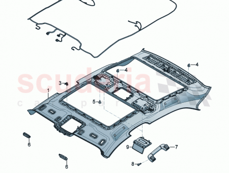 Photo of roof wiring harness Panoramic glass roof Included in…