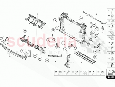 Photo of SUPPORT FOR COOLANT RADIATOR…
