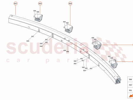 Photo of BRKT CATCHER PEND RR BMPR LH OUTER…
