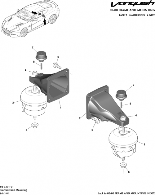 Part Diagram for Aston Martin FD33-6068-AA