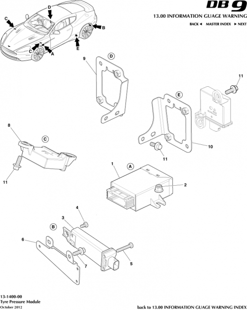 Part Diagram for Aston Martin EG43-18891-AA