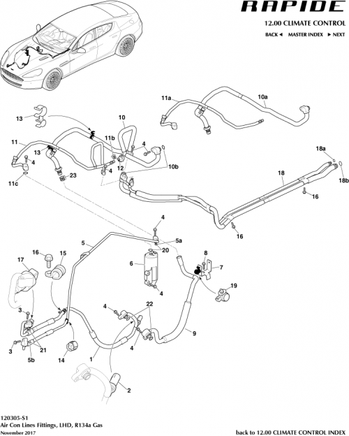 Part Diagram for Aston Martin HD23-87056-AA