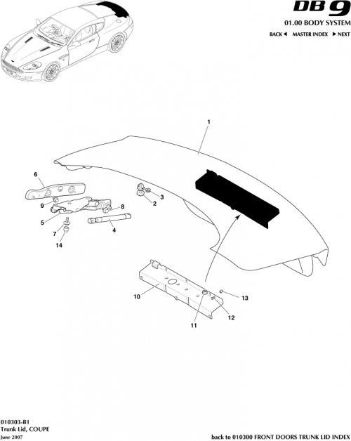 Part Diagram for Aston Martin 4G43-40110-AE