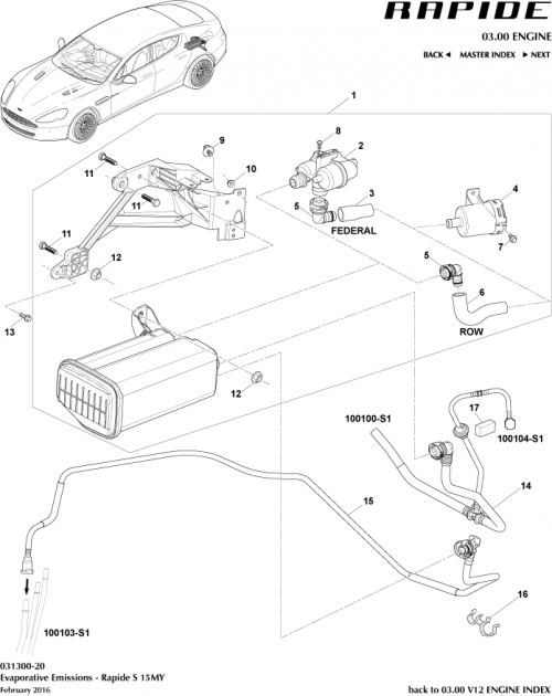 Part Diagram for Aston Martin SY9Y-23944-XBW