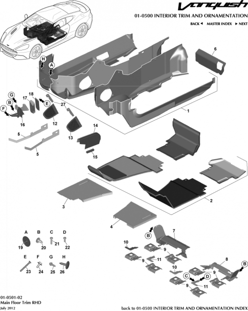 Part Diagram for Aston Martin FD33-281B10-ABW