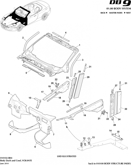 Part Diagram for Aston Martin SY9Y-13W030-BC