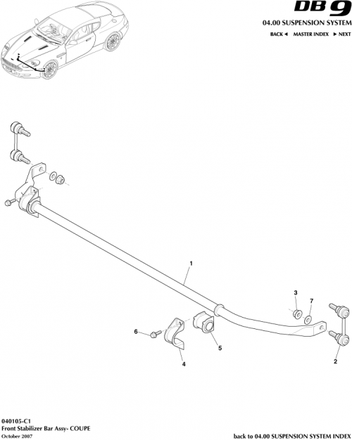 Part Diagram for Aston Martin 702826