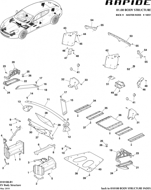 Part Diagram for Aston Martin P04G43-F00198-AF
