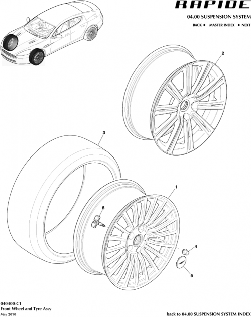 Part Diagram for Aston Martin SY9Y-3N240-BC