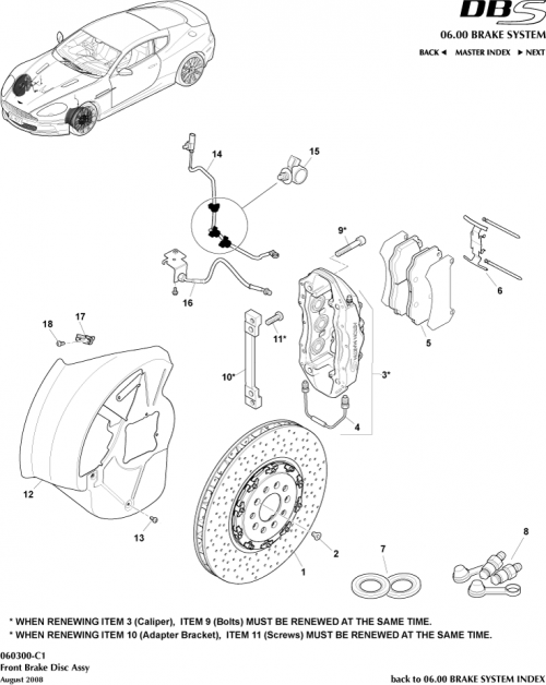 Part Diagram for Aston Martin 8D33-2D007-BA