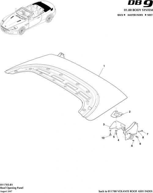 Part Diagram for Aston Martin 9G43-43029-AB