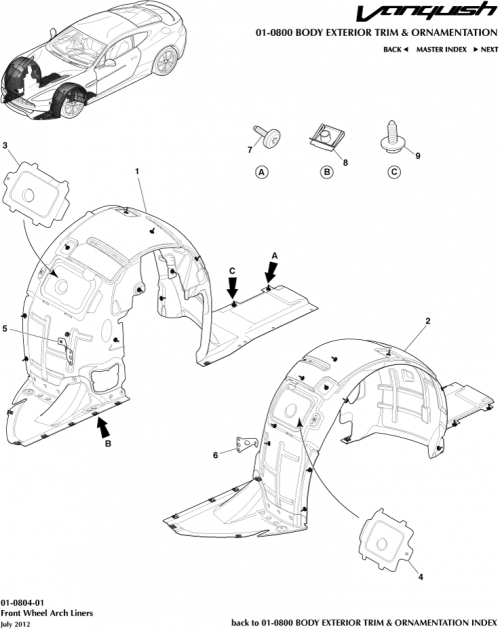 Part Diagram for Aston Martin CD33-166563-AD