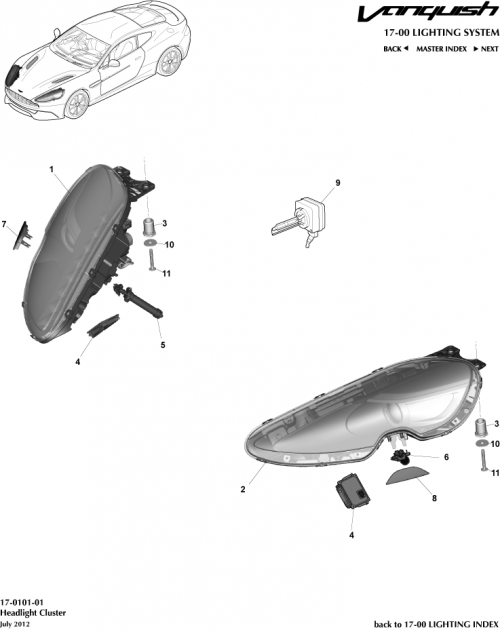Part Diagram for Aston Martin CD33-13W030-CA
