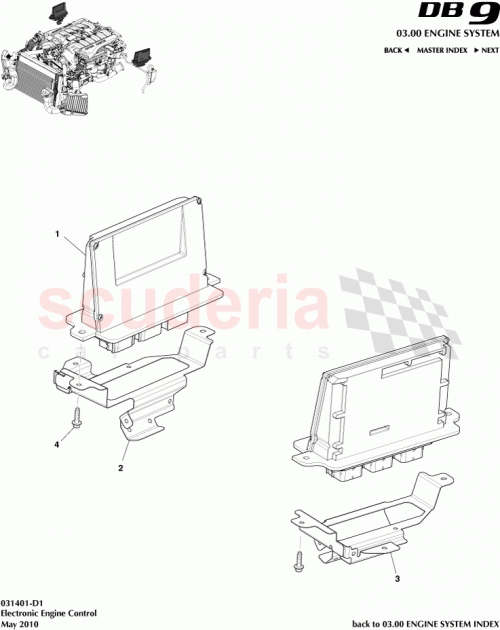 Part Diagram for Aston Martin 4G43-12B695-AH