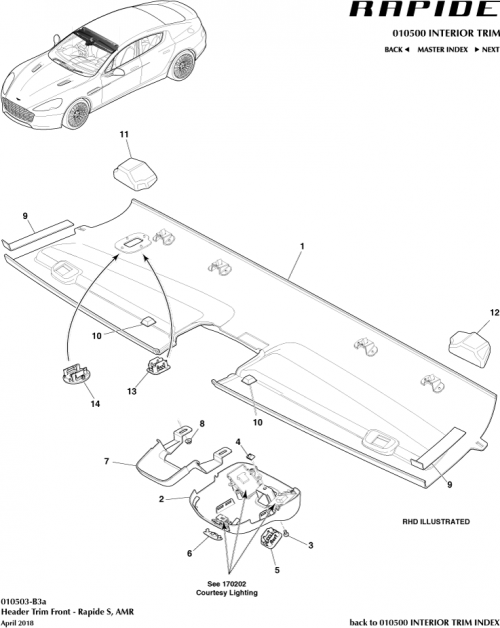 Part Diagram for Aston Martin BD43-03407-BCW