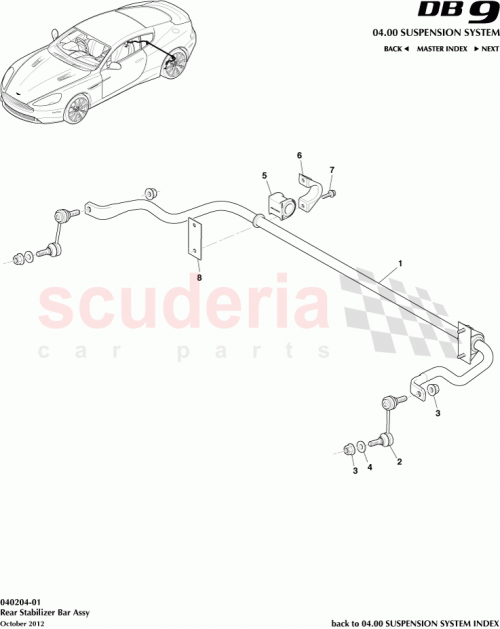 Part Diagram for Aston Martin DG43-4A037-AA