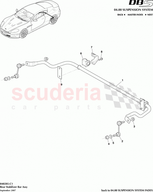 Part Diagram for Aston Martin 8D33-5A493-AB