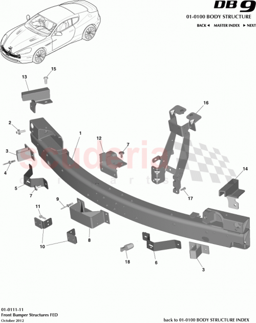 Part Diagram for Aston Martin DG43-17766-AC