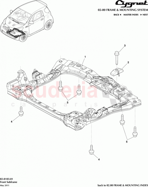 Part Diagram for Aston Martin 51100-74021