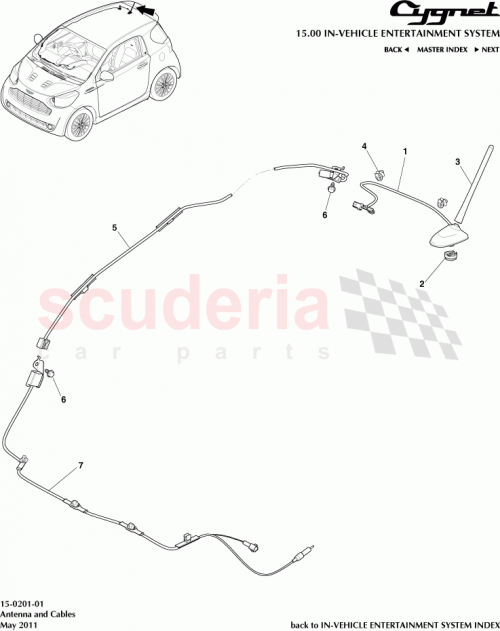 Part Diagram for Aston Martin 86101-74031