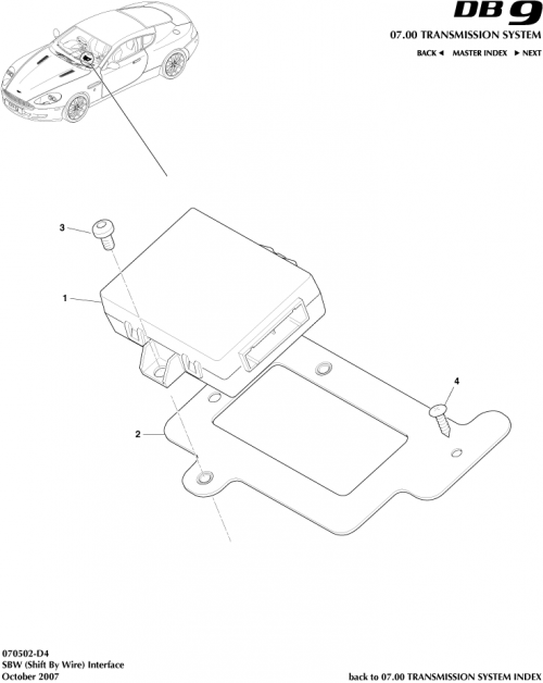 Part Diagram for Aston Martin 4G43-7201-AC