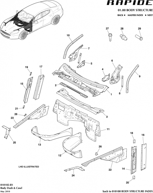 Part Diagram for Aston Martin SY9Y-120609-AA