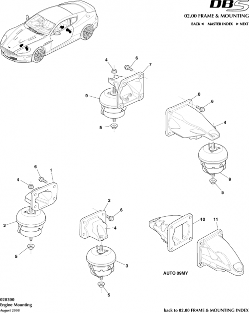 Part Diagram for Aston Martin 9D33-7M125-CA