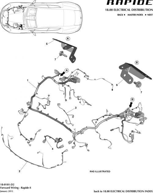 Part Diagram for Aston Martin FD43-14290-AD