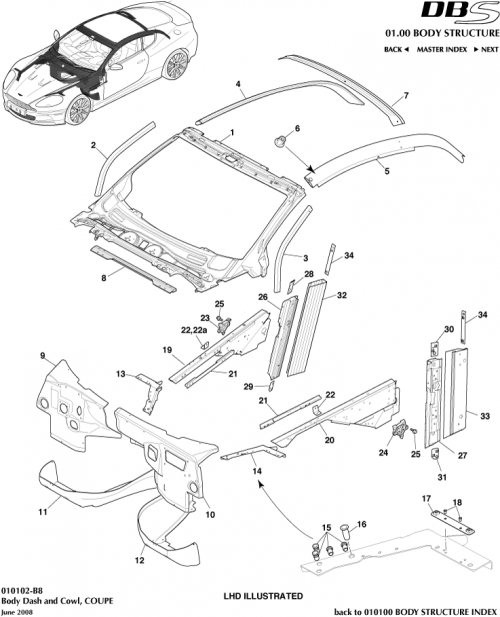 Part Diagram for Aston Martin SY9Y-13036-AAW