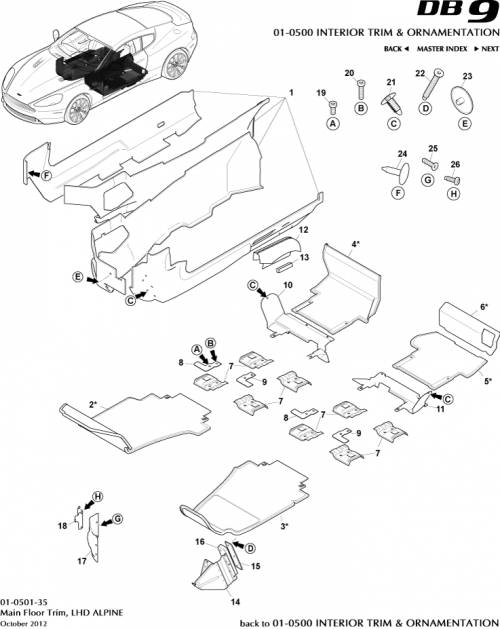 Part Diagram for Aston Martin DD43-281B11-ABW