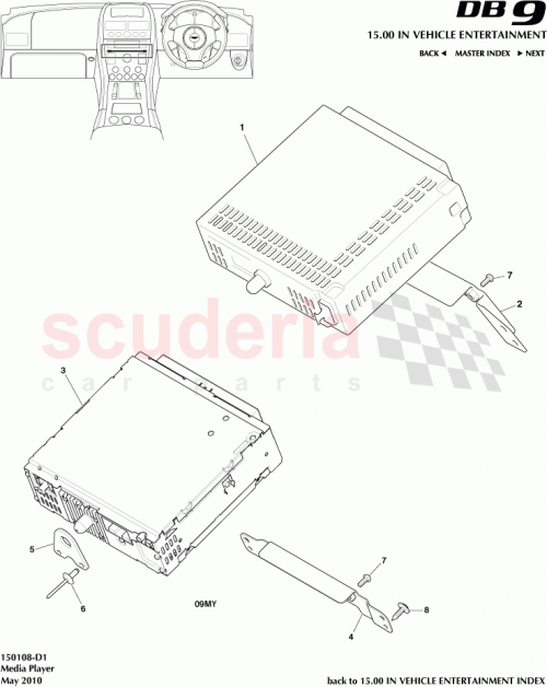 Part Diagram for Aston Martin 1R12-37-10551