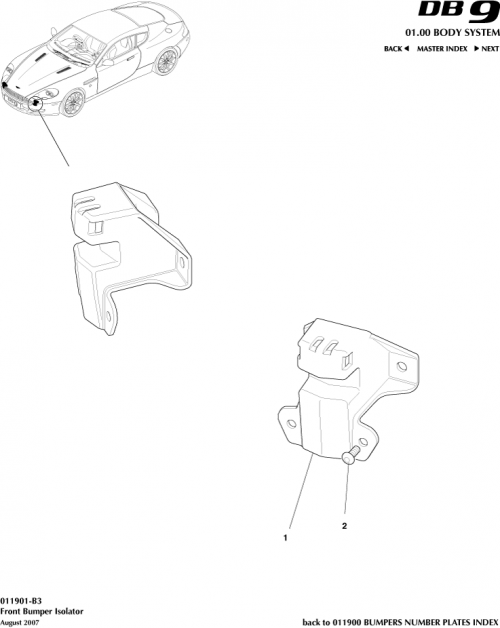 Part Diagram for Aston Martin 701454