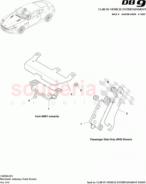 Part Diagram for Aston Martin ED33-18C987-CA