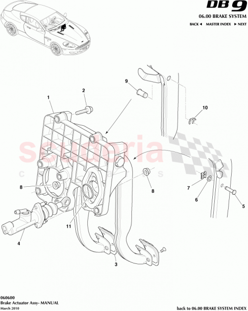 Part Diagram for Aston Martin 4G43-7578-AA