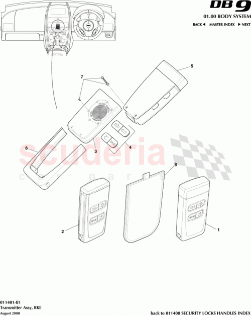 Part Diagram for Aston Martin 8D33-19H480-AA